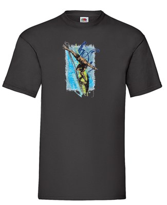 FRUIT OF THE LOOM T-shirt με στάμπα K1522 ΜΑΥΡΟ